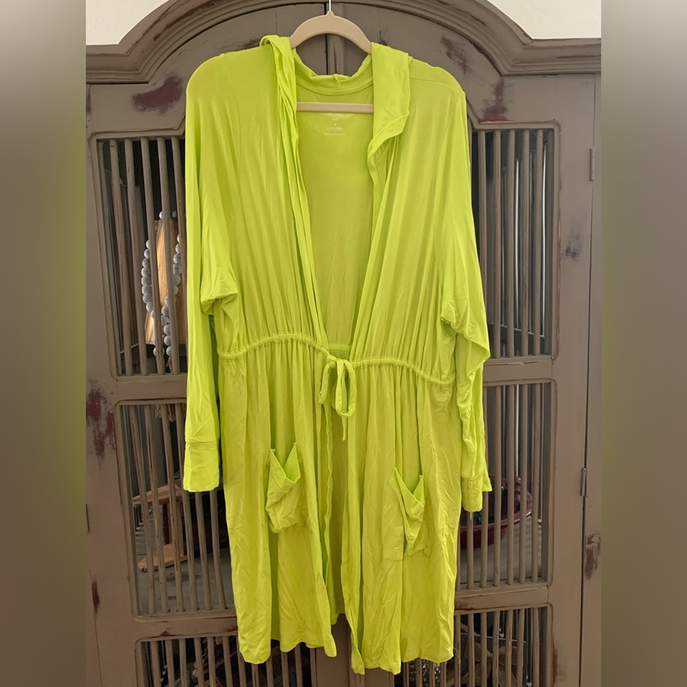 Lime green SUPER-SOFT lightweight piece with drawstring waist